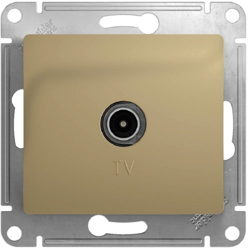 Розетка TV Проходная без рамки Systeme Electric Glossa 1-м. титан фото Розетка TV Проходная без рамки Systeme Electric Glossa 1-м. титан картинка